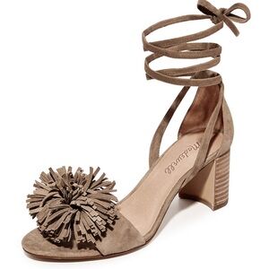 Madewell fringe heeled sandals EUC